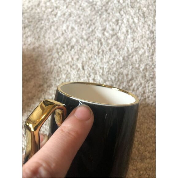 Sembol Pure Bone Porcelain Four Piece Set Black and Gold Cup and Plate - Picture 15 of 15